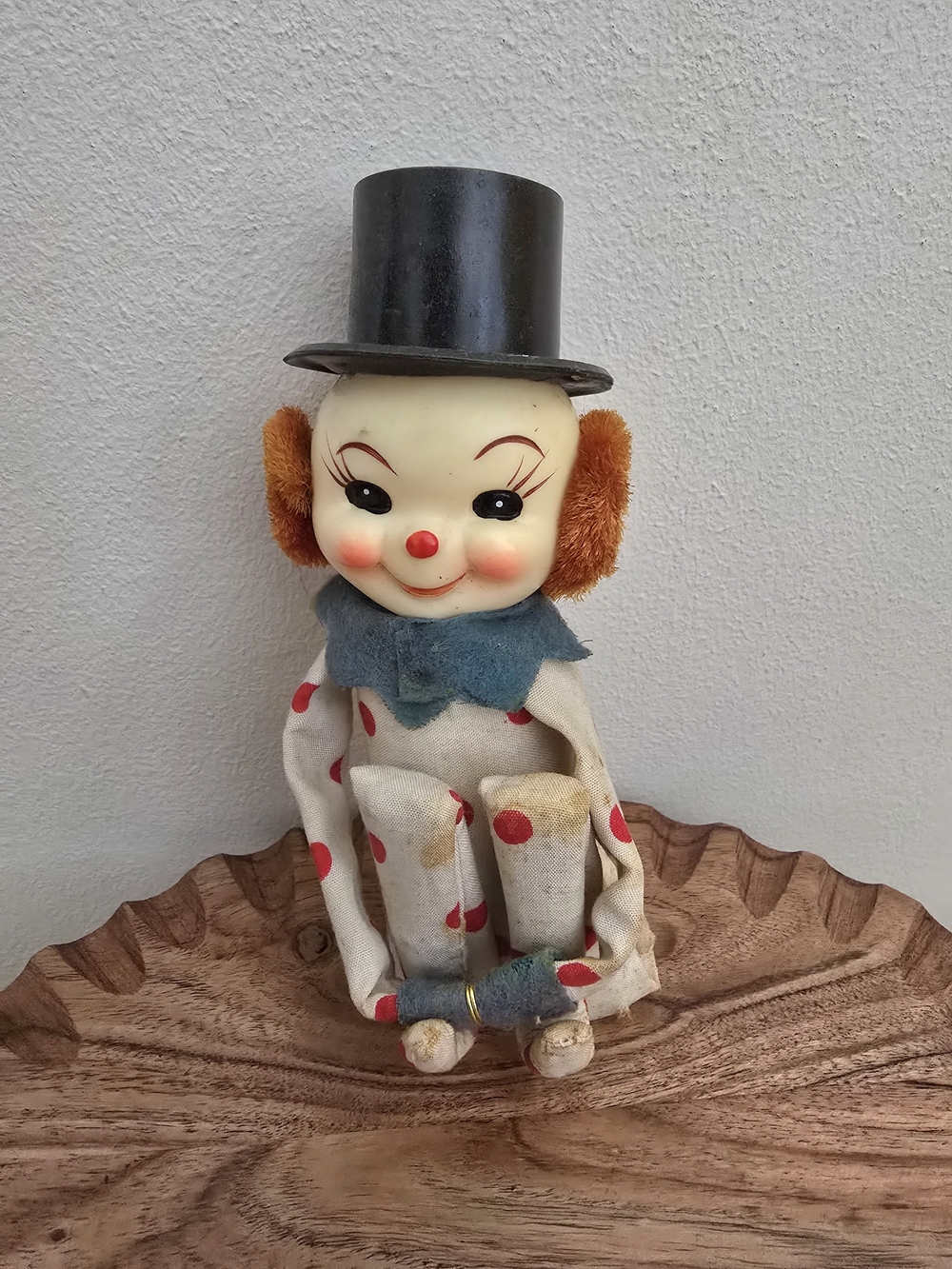 Rare Vintage Pixie Kneehugger Top Hat Red Polka Dot Snowman 12 in Japan "READ"